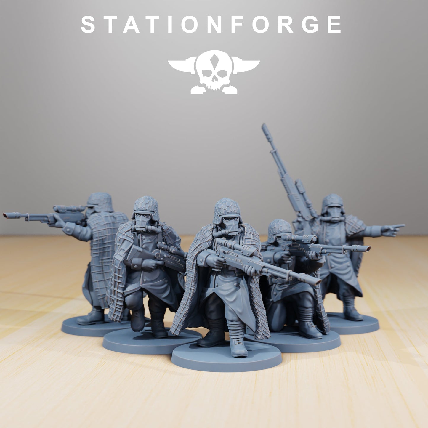 GrimGuard Snipers Infantry StationForge Grimdark Wargame Miniatures 32mm