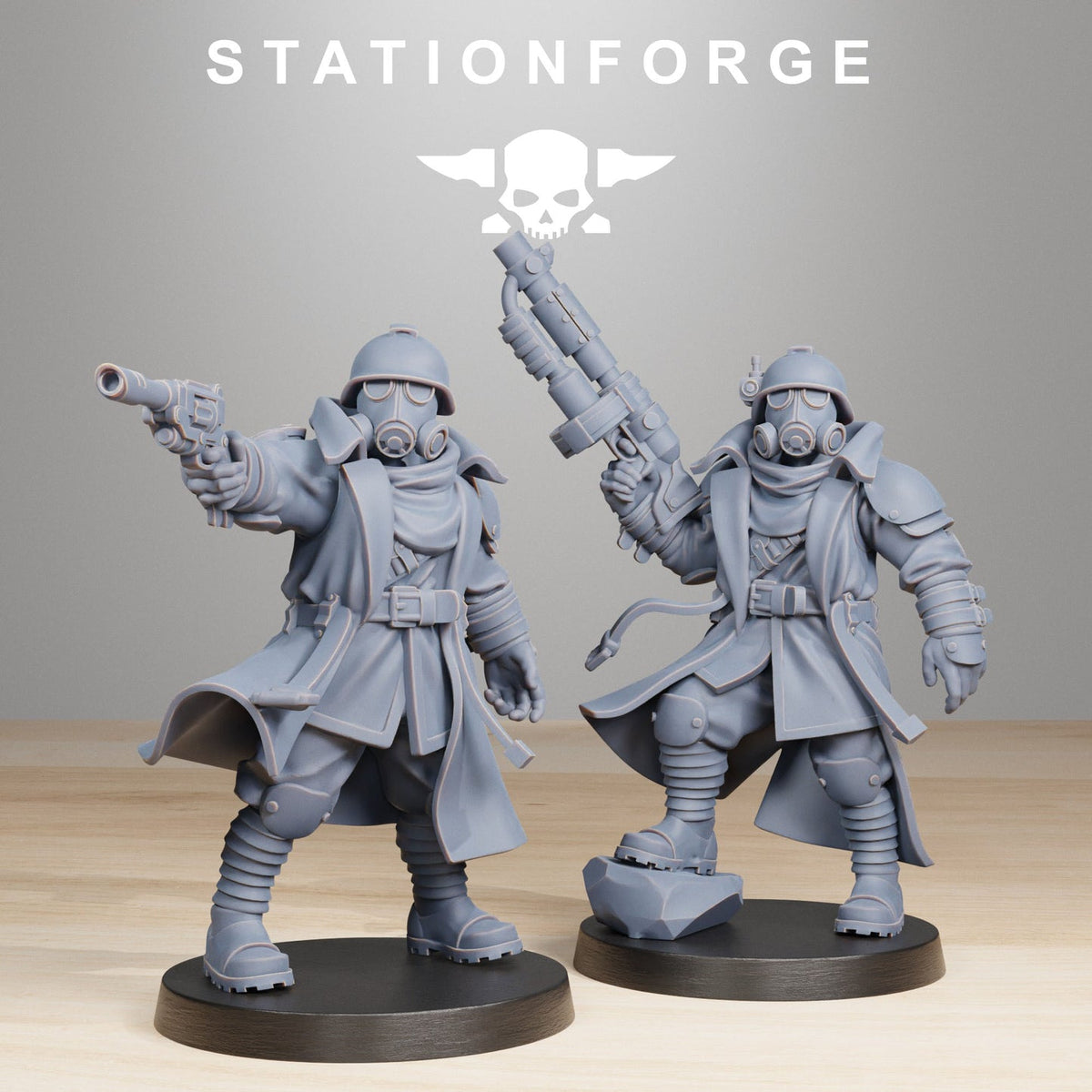 GrimGuard Scorchers Officers StationForge Wargame Proxy Miniatures 32mm