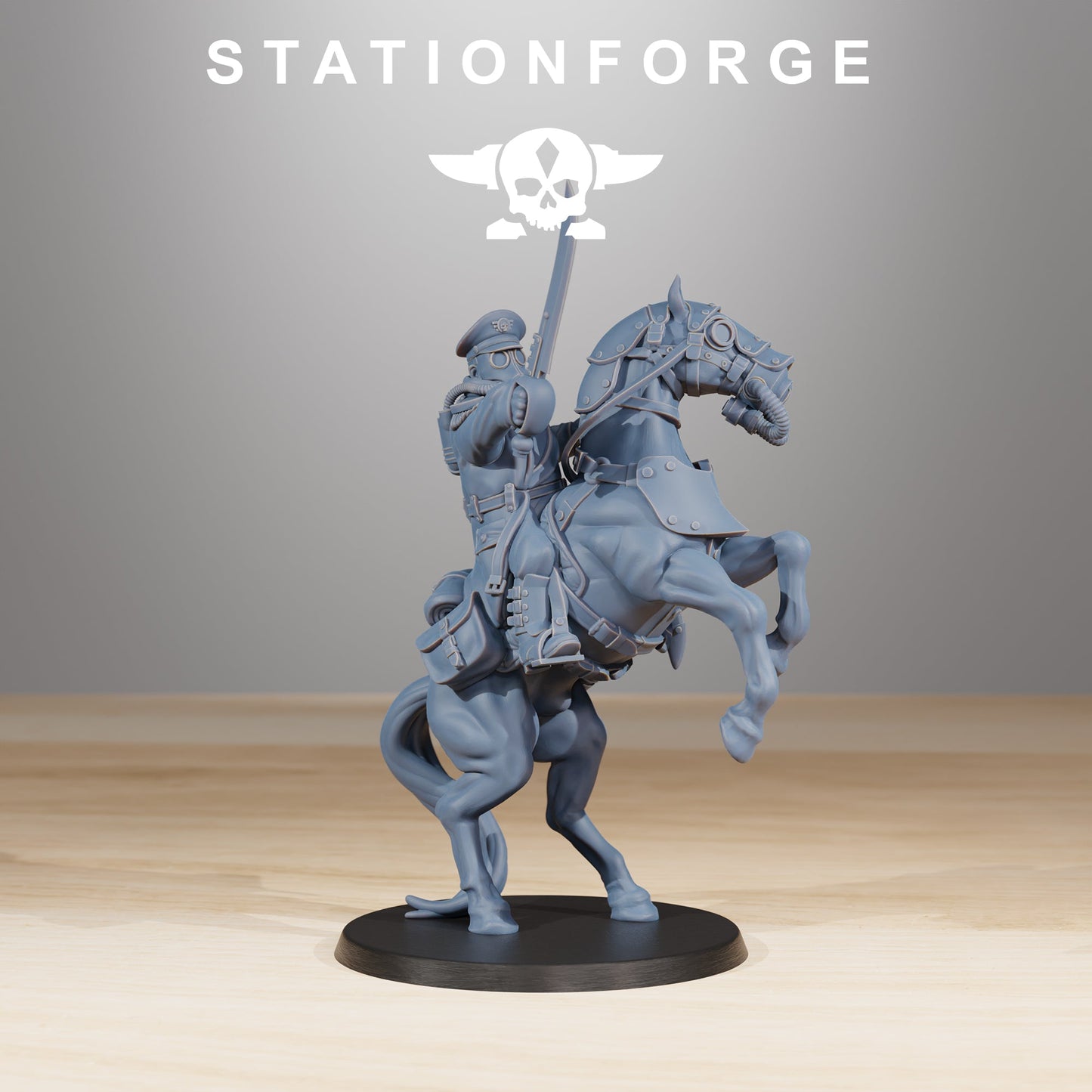 GrimGuard Cavalry Captain StationForge 32mm Grimdark Wargame Proxy