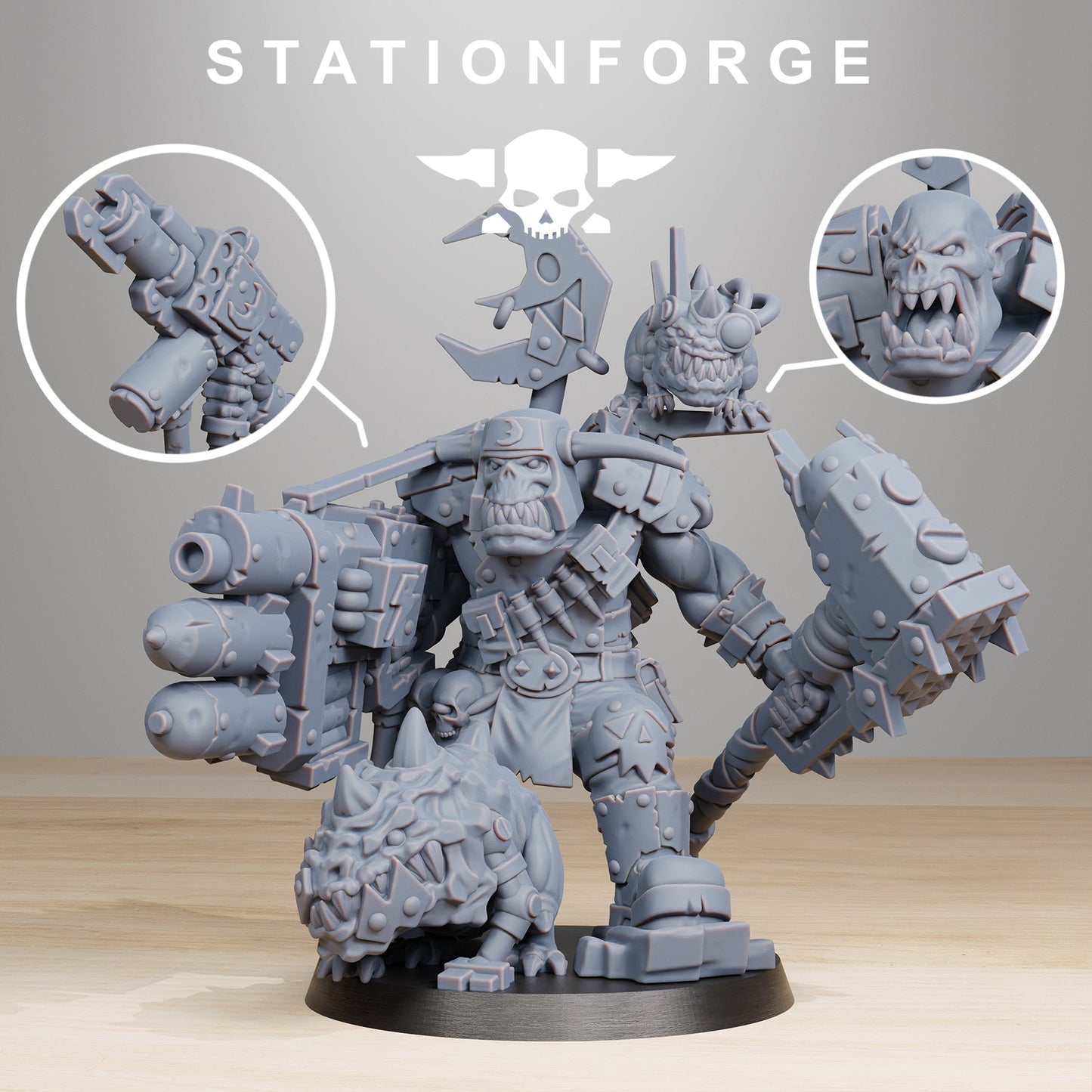 Orkaz Blackskull Ork Commander Wargame Proxy Miniatures StationForge