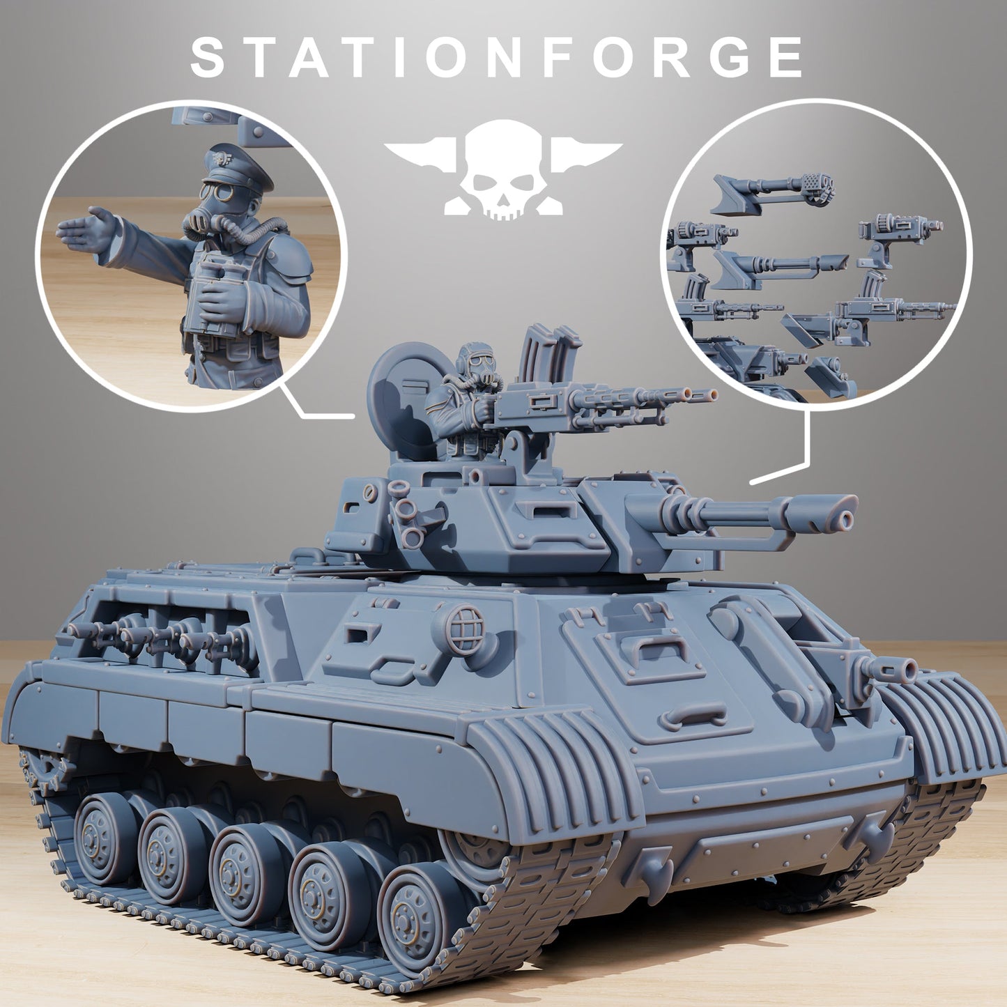 GrimGuard Imperial Militarum Support Tank StationForge 32mm Grimdark Tank