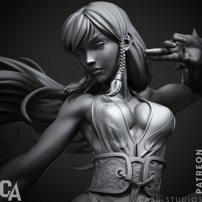 Chun-Li Street Fighter CA3D 3D Printed 16K Unpainted Resin Statue 1:4 scale