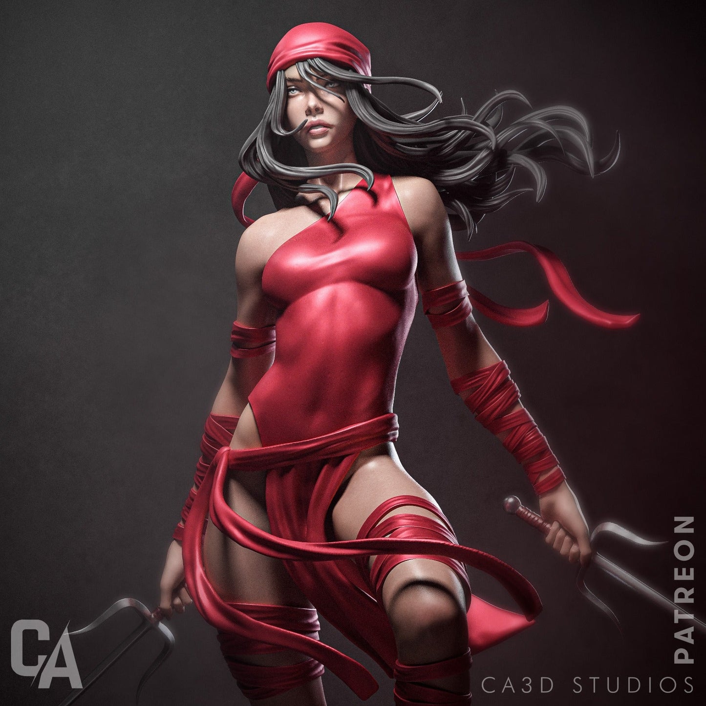 Elektra – CA3D 3D Printed 16K Unpainted Resin Statue 1:4 scale