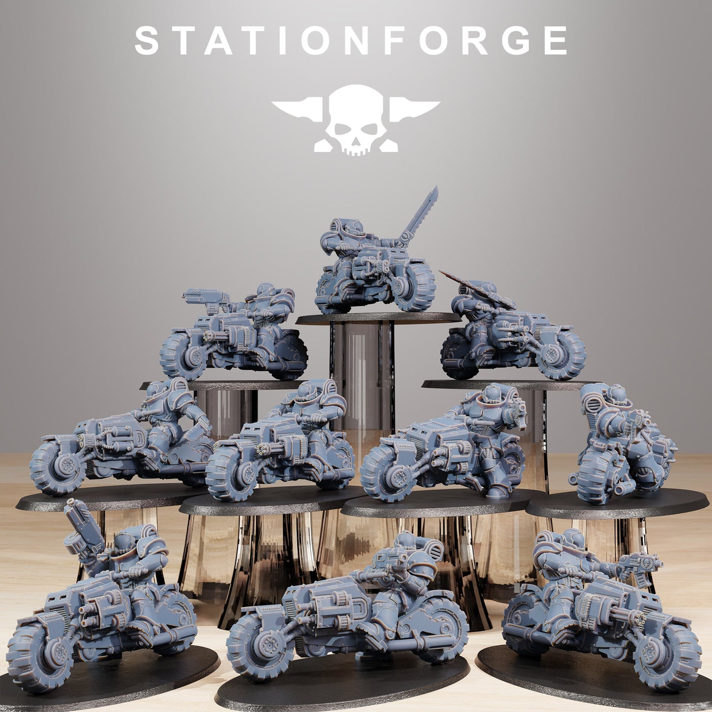 10x Socratis Bikers Wargame Proxy Miniatures StationForge