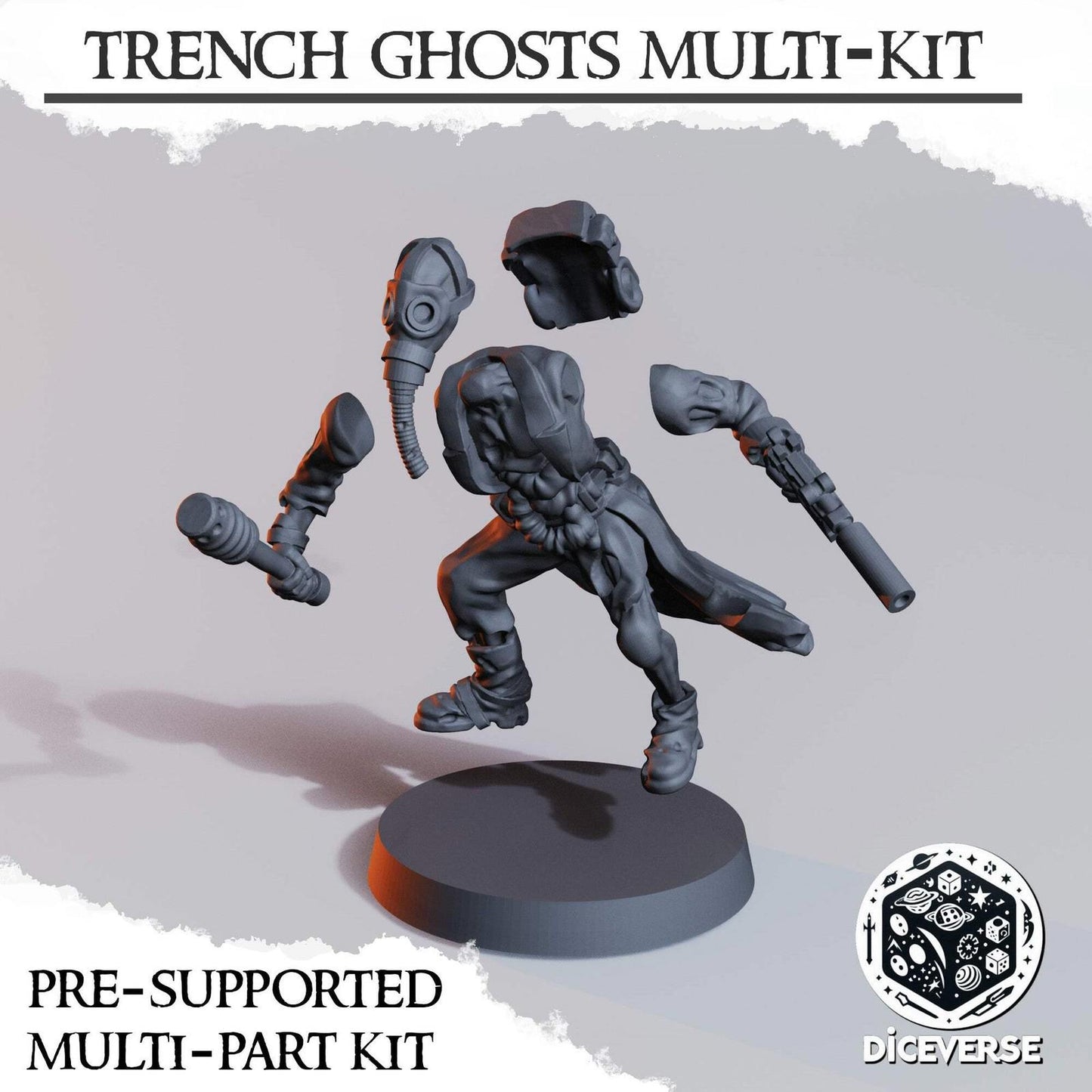 Trench Ghost Miniatures Grimdark Diceverse Resin 32mm Wargaming Proxy