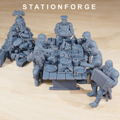 GrimGuard Holiday Feast Station Forge 3D Printed Resin Miniatures