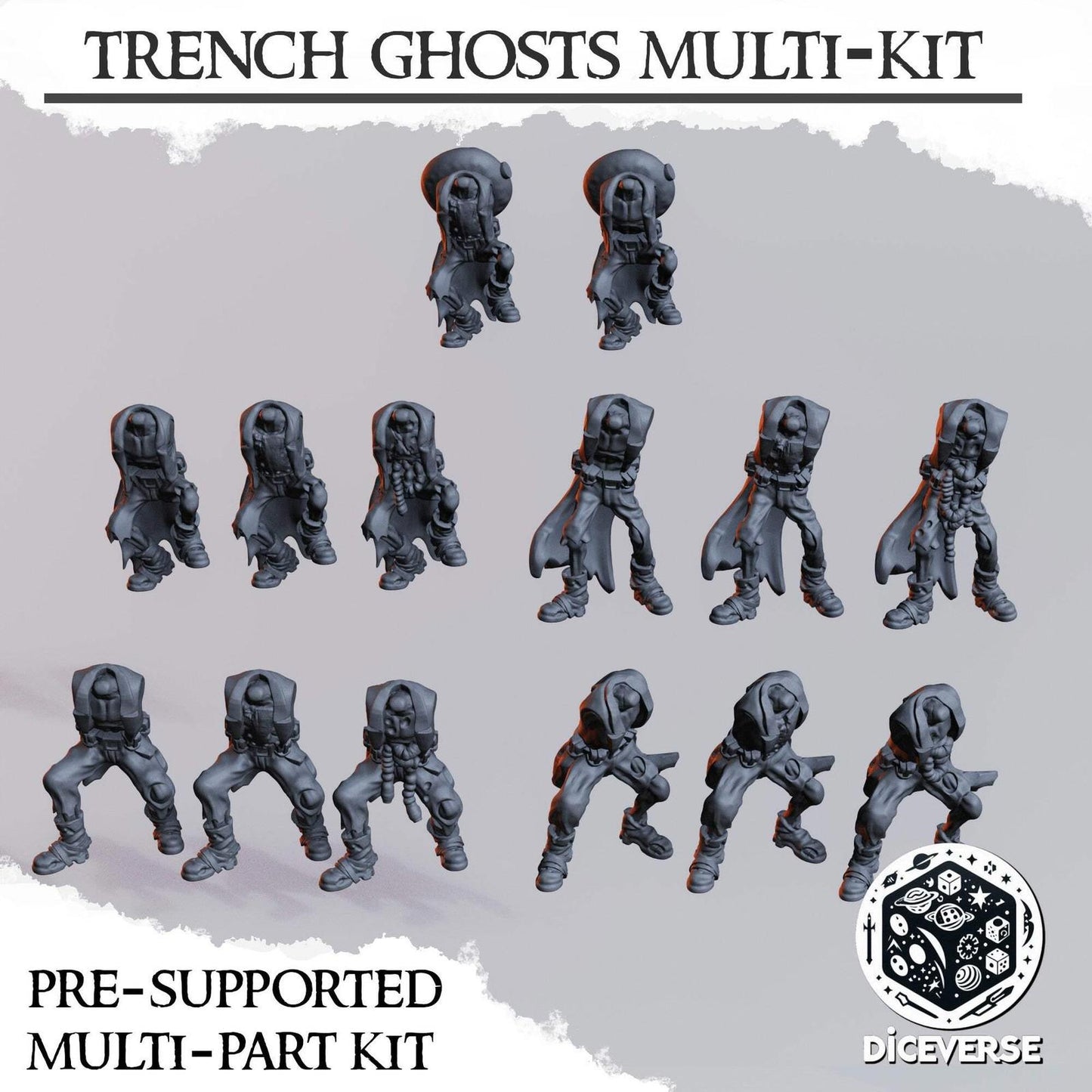 Trench Ghost Miniatures Grimdark Diceverse Resin 32mm Wargaming Proxy