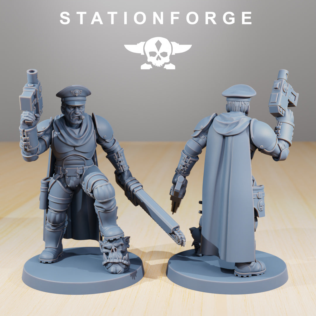 National Guard Orkaz Hunters Station Forge 32mm Resin Miniatures Unpainted
