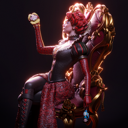 Queen of Hearts – CA3D 3D Printed 16K Unpainted Resin Statue 1:6 scale