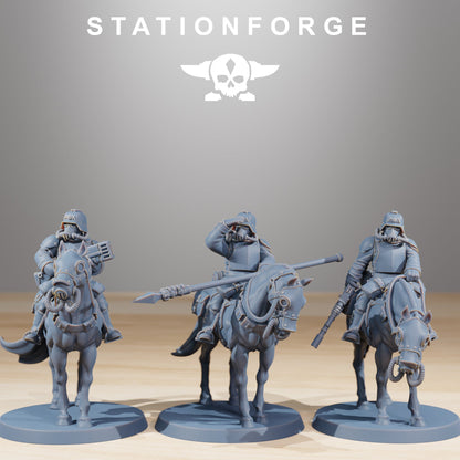 GrimGuard Cavalry Grimdark Wargame Proxy Miniature StationForge 32mm