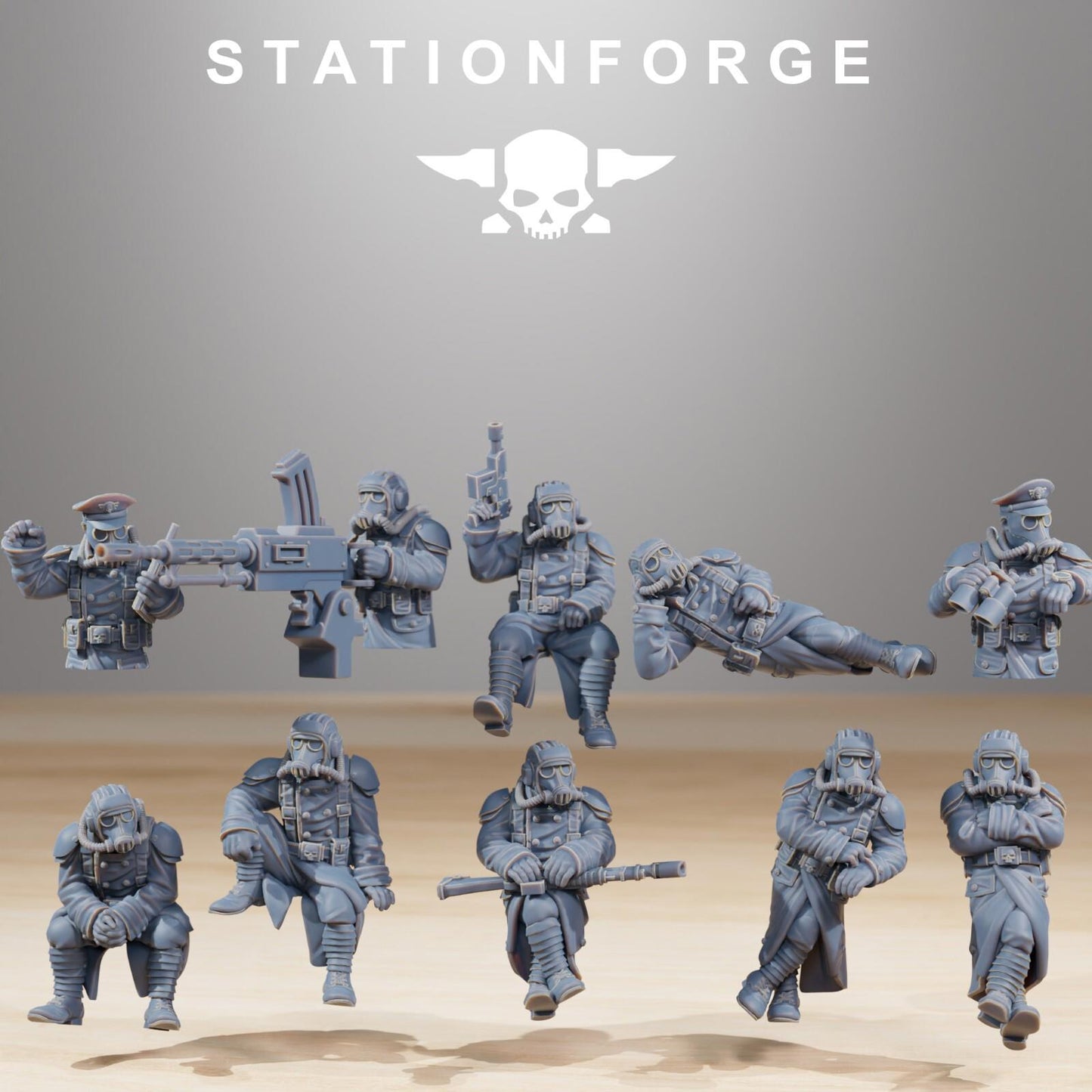 Imperial Battle Tank Grim Guard  Crew x10 3D Printed Resin Miniatures