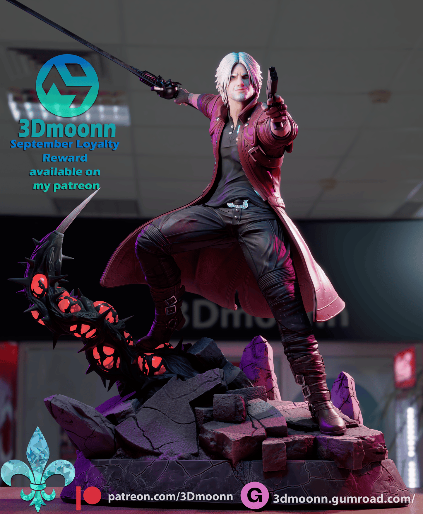 3D Printed 16K Fan Made Statue Devil May Cry - Dante 1:6 Scale