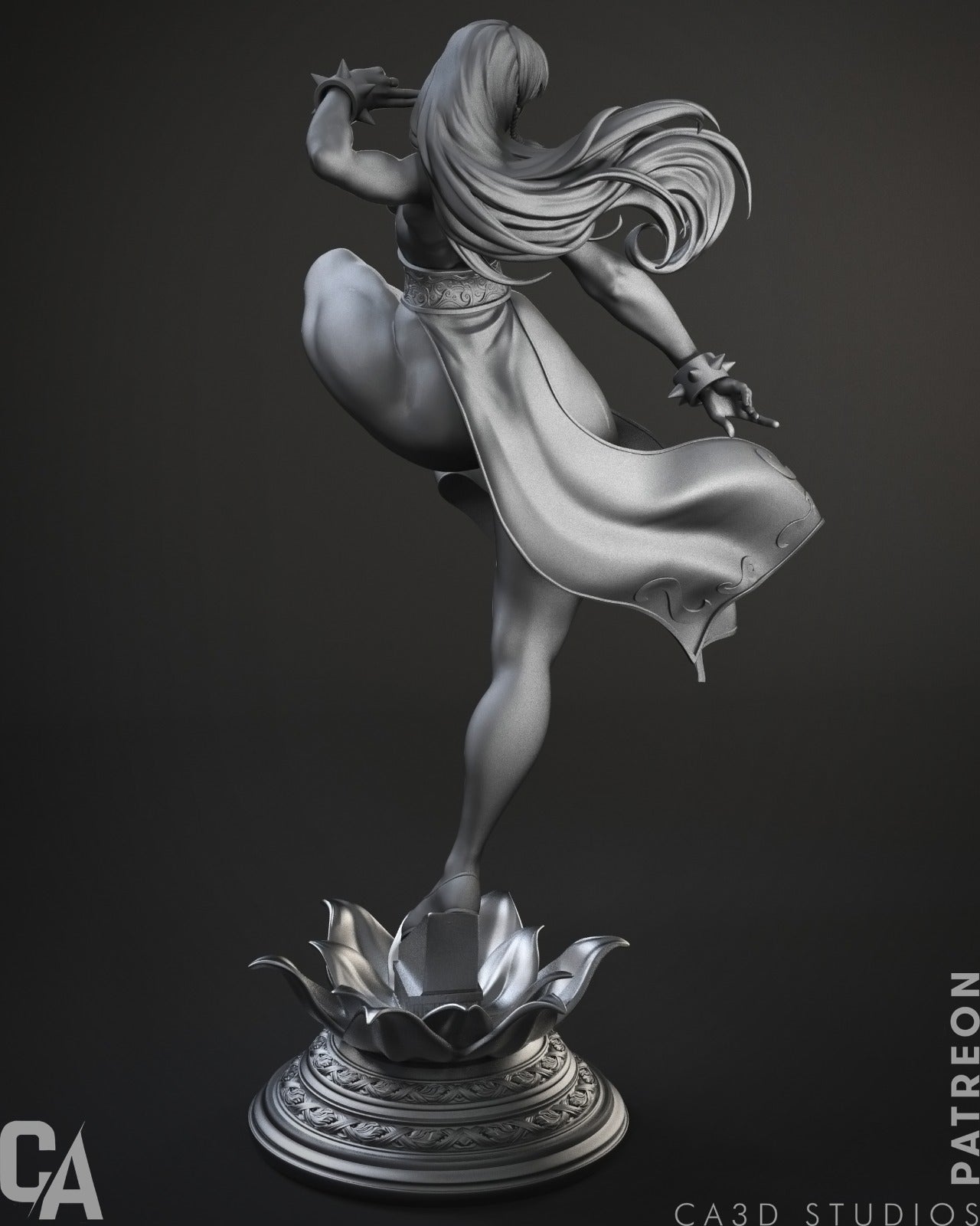 Chun-Li Street Fighter CA3D 3D Printed 16K Unpainted Resin Statue 1:4 scale