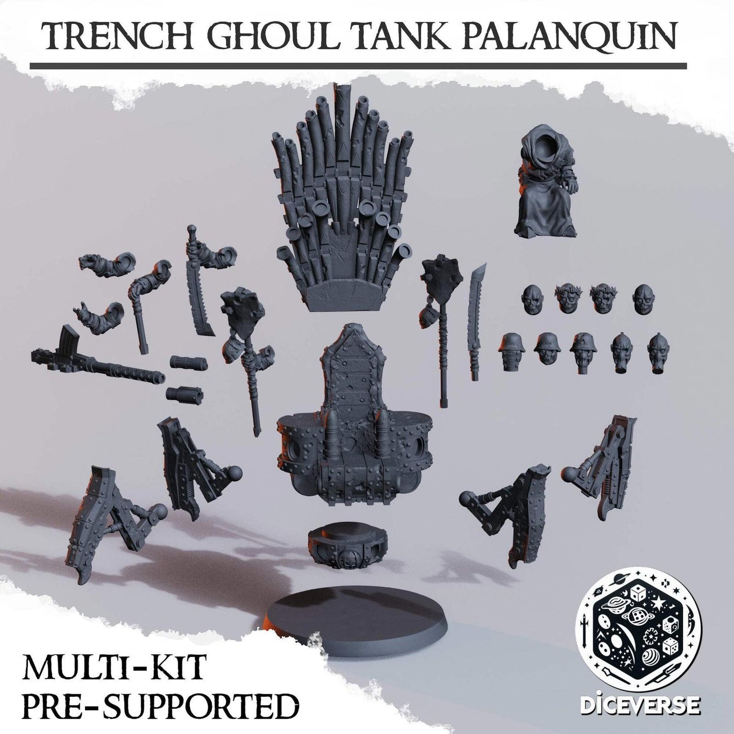 Trench Ghoul Tank Palanquin Grimdark Diceverse Resin Miniature Wargaming