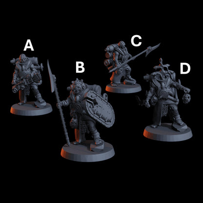Naval Heretic Chorister Miniatures x4 Grimdark Diceverse Resin 32mm Set
