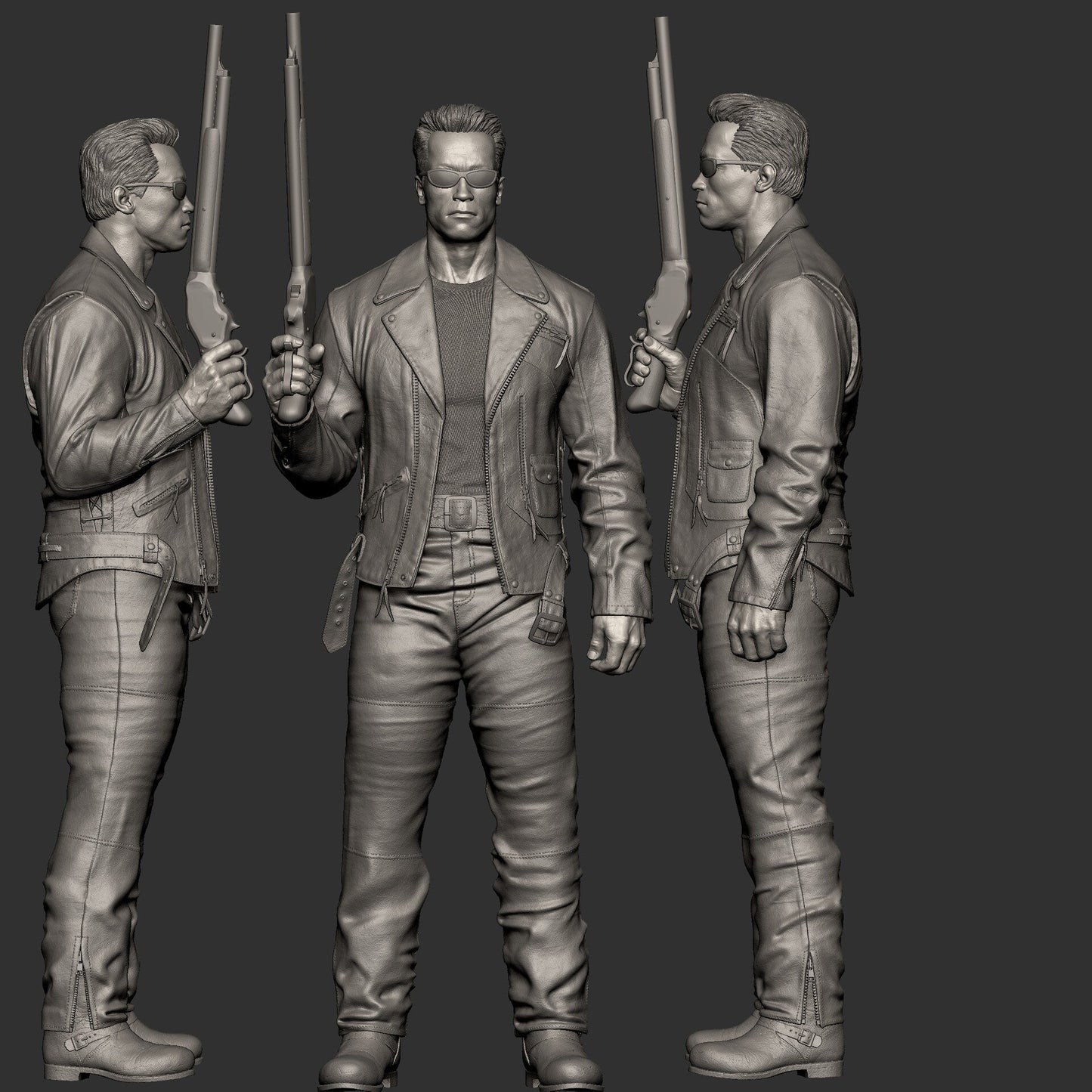 Terminator T-800 Arnold CA3D 3D Printed 16K Unpainted Resin Statue 1:6 scale