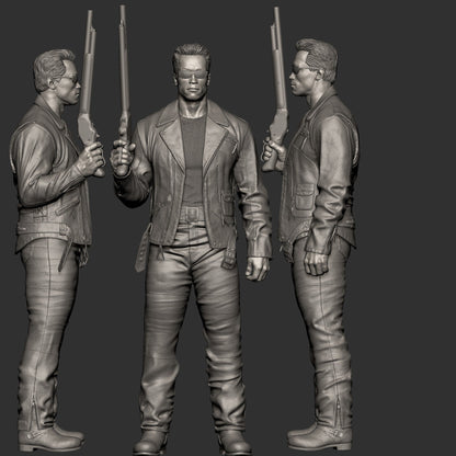 Terminator T-800 Arnold CA3D 3D Printed 16K Unpainted Resin Statue 1:6 scale