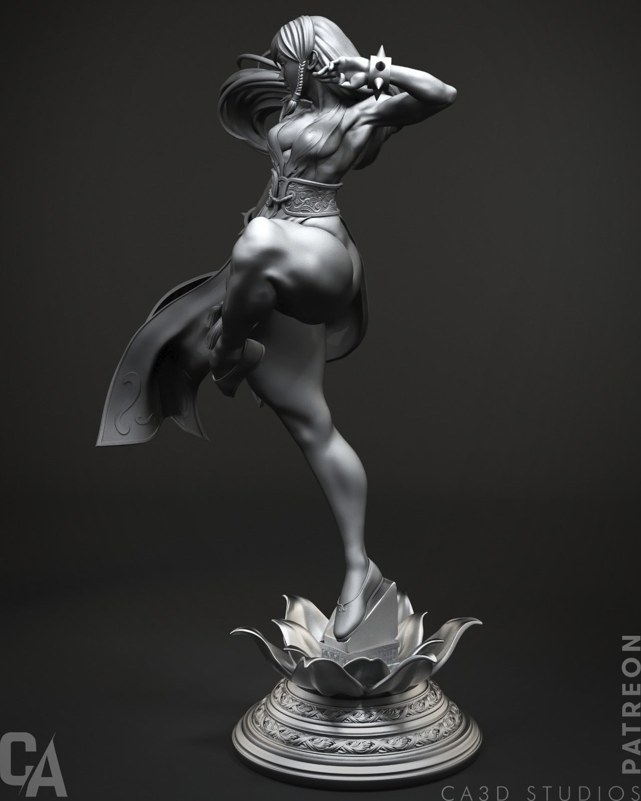 Chun-Li Street Fighter CA3D 3D Printed 16K Unpainted Resin Statue 1:4 scale