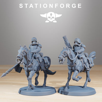 GrimGuard Cavalry Grimdark Wargame Proxy Miniature StationForge 32mm