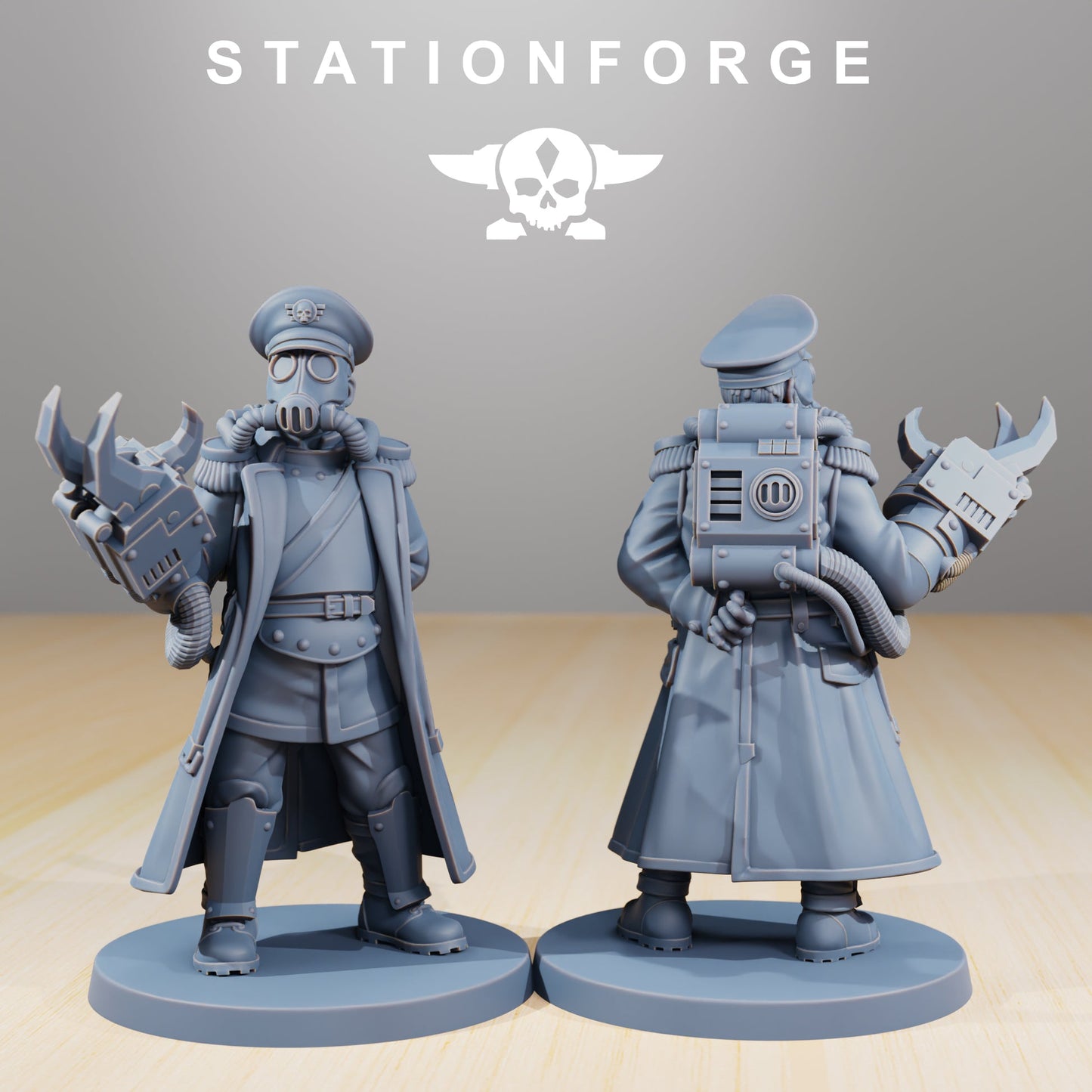 2x GrimGuard Commisar Officer 2.0 Wargame Proxy Miniatures StationForge