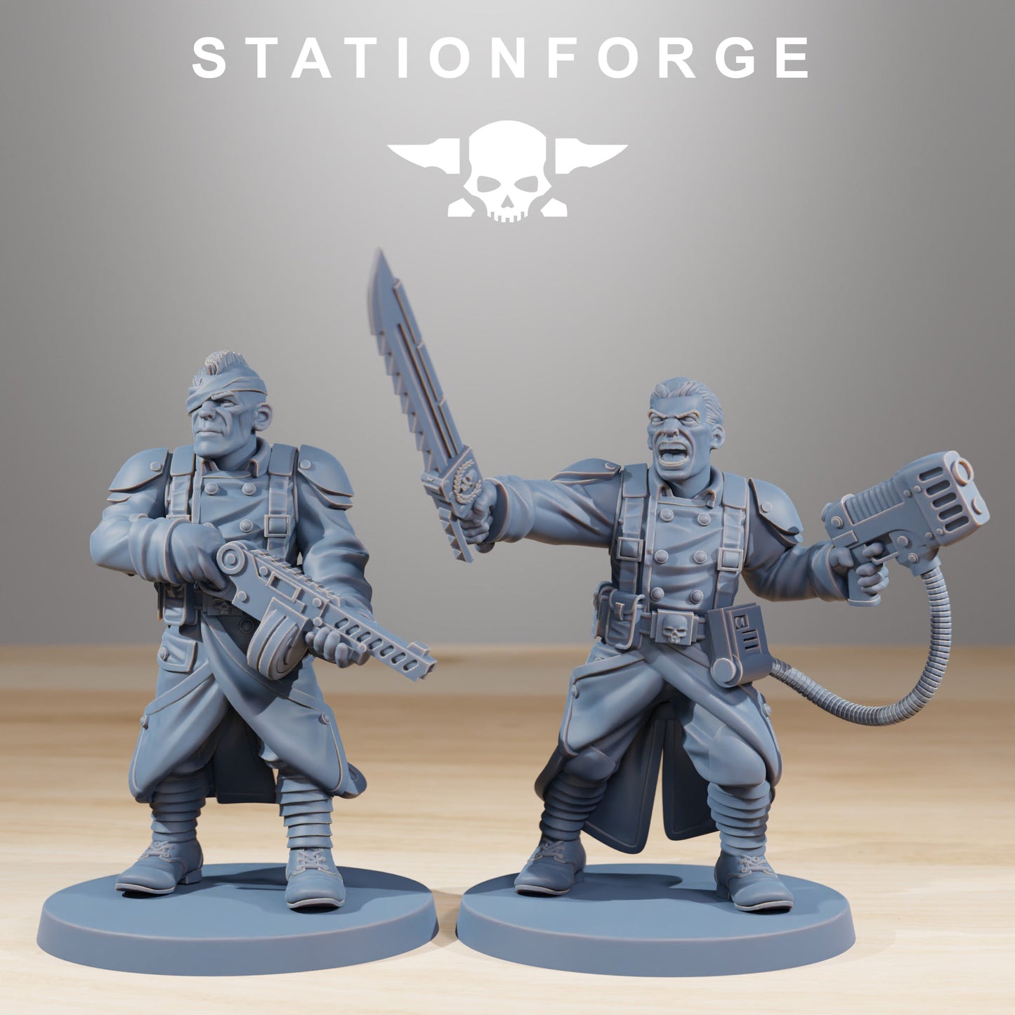 20x GrimGuard Combatants Wargame Proxy Militarum Station Forge 32mm