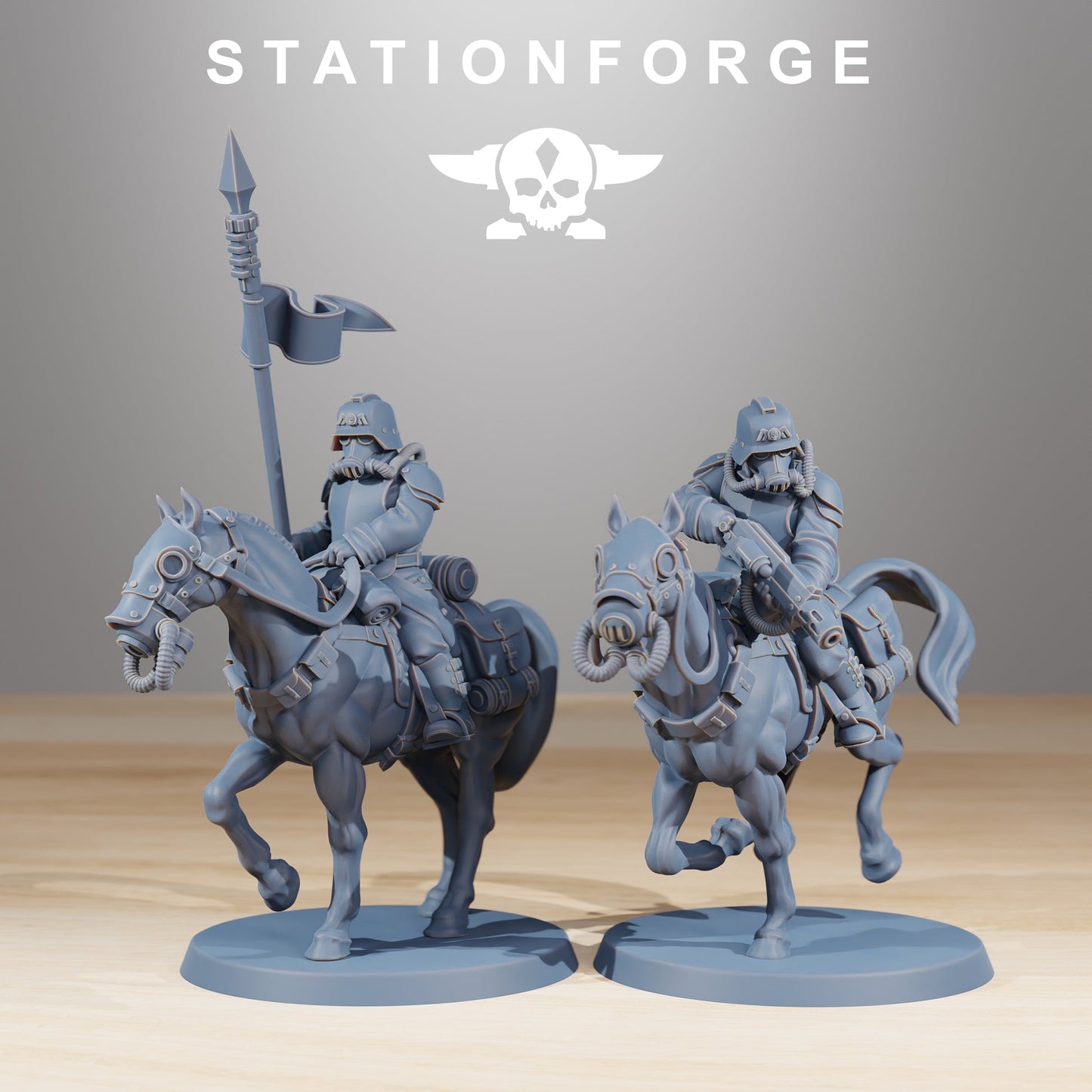 GrimGuard Cavalry Grimdark Wargame Proxy Miniature StationForge 32mm