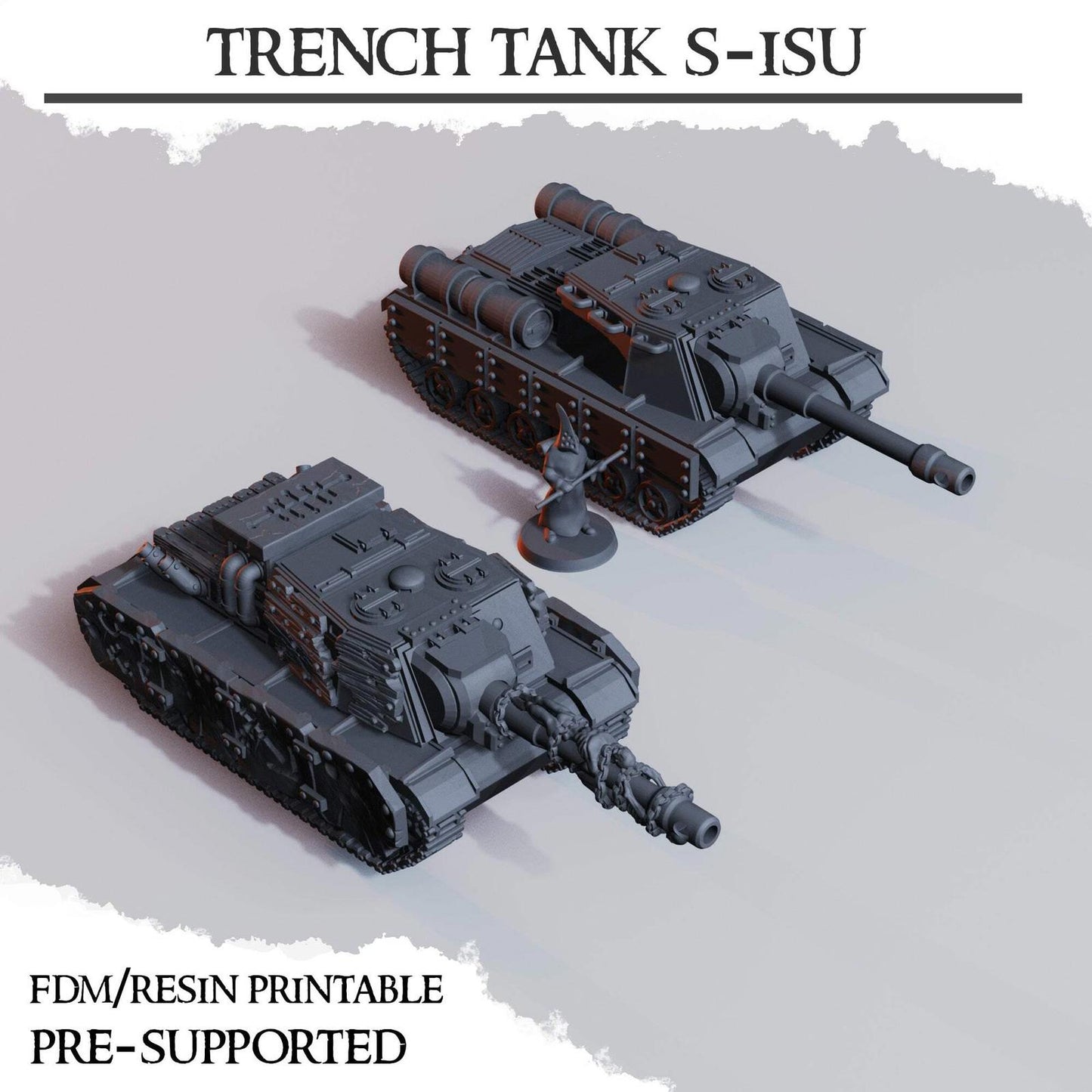 Trench Tank S-ISU Grimdark Diceverse Resin Vehicle Miniature Wargaming