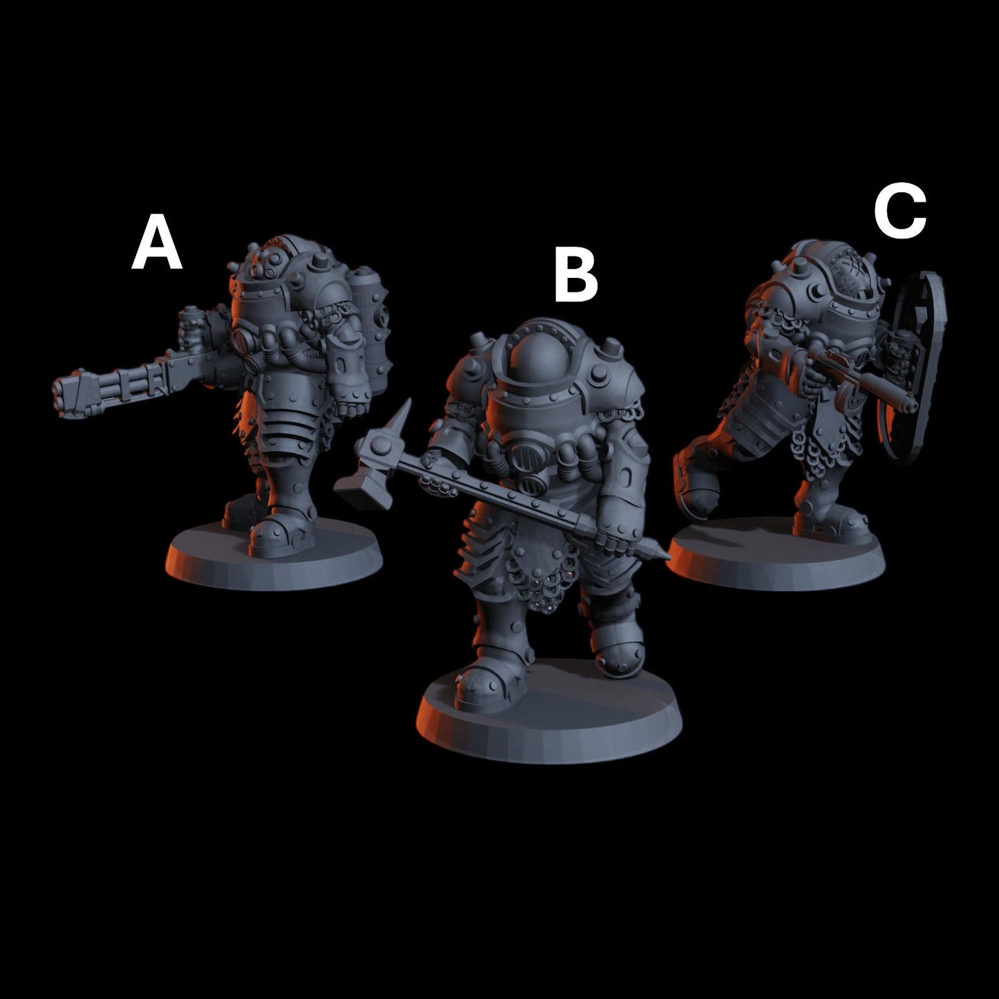 Naval Heretic Anointed Trench Miniatures Grimdark Diceverse Resin 32mm Set