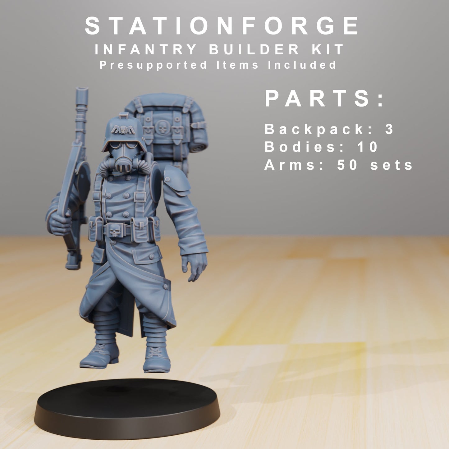 GrimGuard Infantry Builder Station Forge 3D Printed Resin Miniature