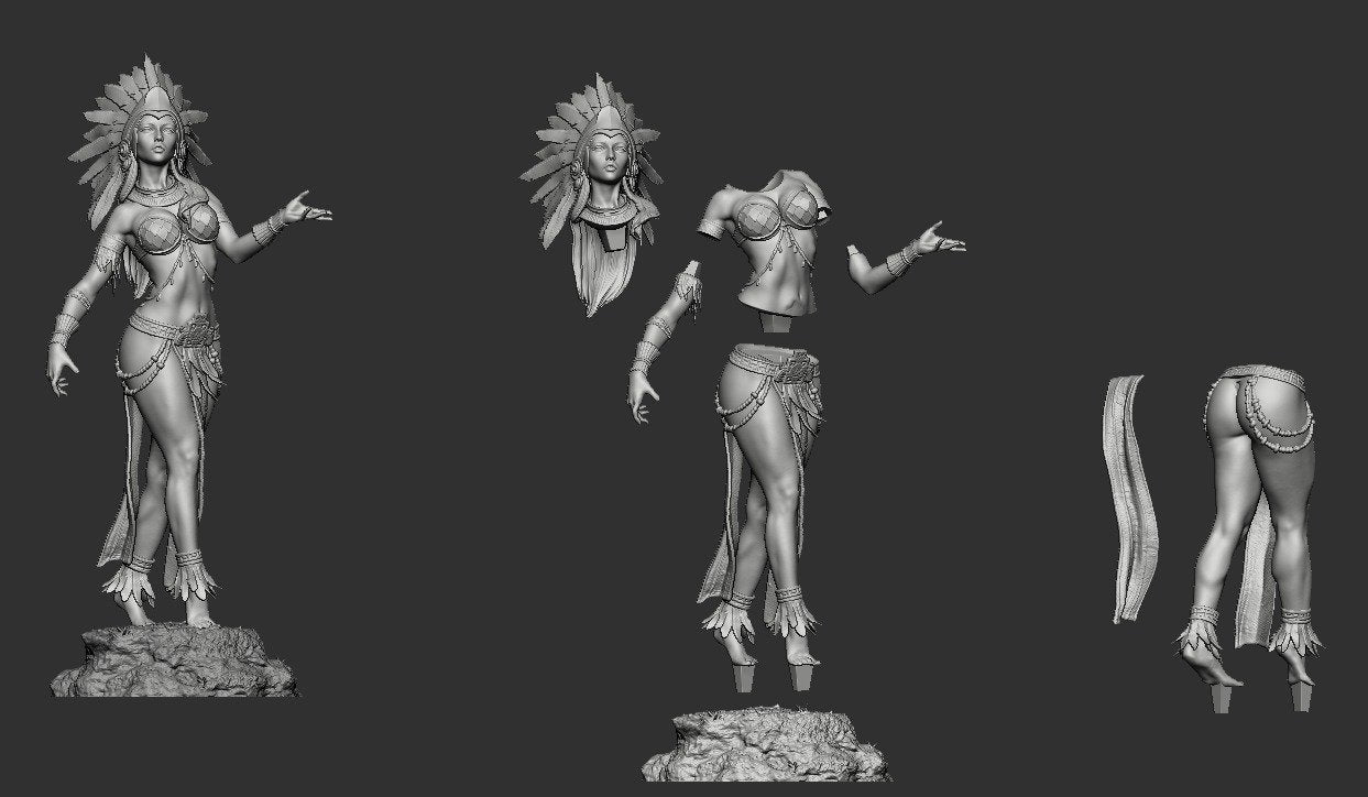Aztec Goddess – CA3D 3D Printed 16K Unpainted Resin Statue 1:4 scale