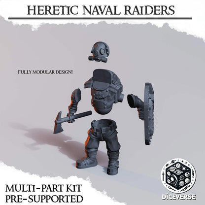 Trench Heretic Naval Raider Miniatures Grimdark Diceverse Resin 32mm Wargaming
