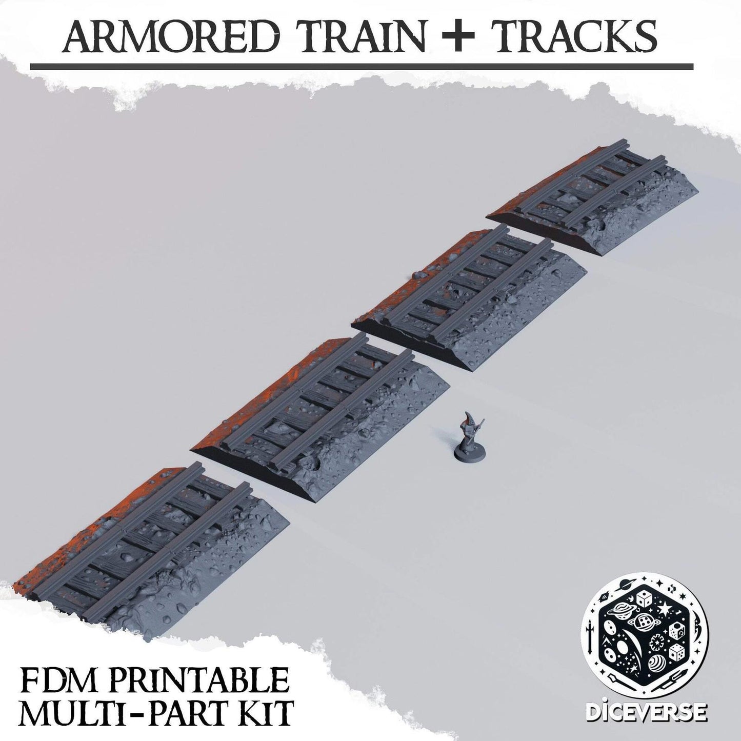 Armoured Train Set Grimdark Diceverse Terrain 32mm Resin resin Scenery