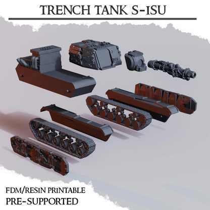 Trench Tank S-ISU Grimdark Diceverse Resin Vehicle Miniature Wargaming