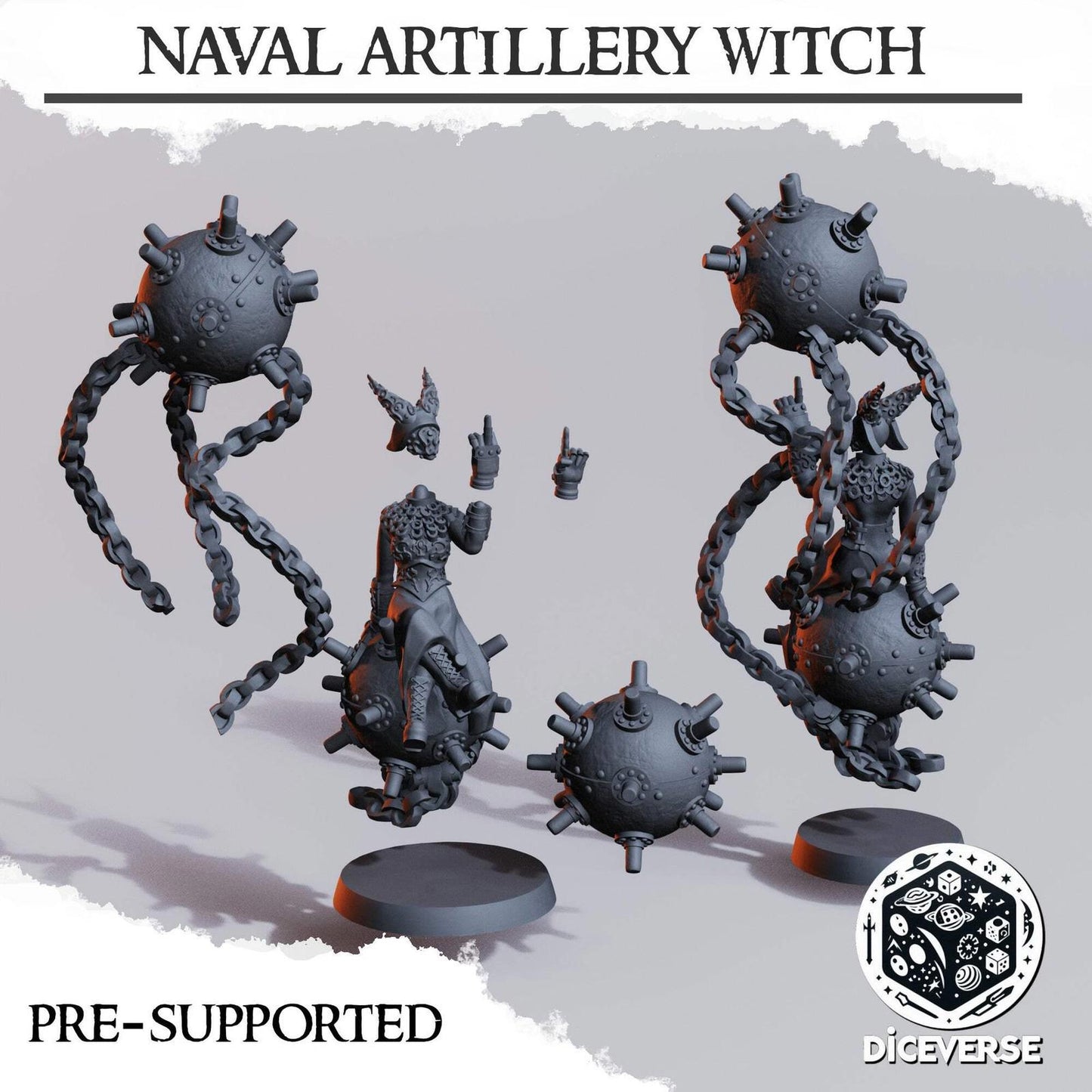 Trench Naval Artillery Witch x2 Grimdark Diceverse Resin Miniature Wargaming