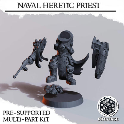 Naval Trench Heretic Priest x2 Grimdark Diceverse Resin Miniature 28-32mm