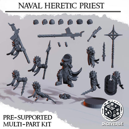 Naval Trench Heretic Priest x2 Grimdark Diceverse Resin Miniature 28-32mm