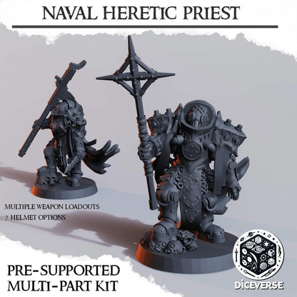 Naval Trench Heretic Priest x2 Grimdark Diceverse Resin Miniature 28-32mm