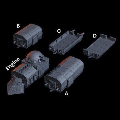 Armoured Train Set Grimdark Diceverse Terrain 32mm Resin resin Scenery
