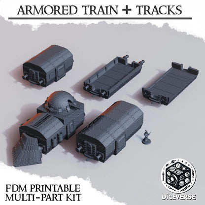 Armoured Train Set Grimdark Diceverse Terrain 32mm Resin resin Scenery