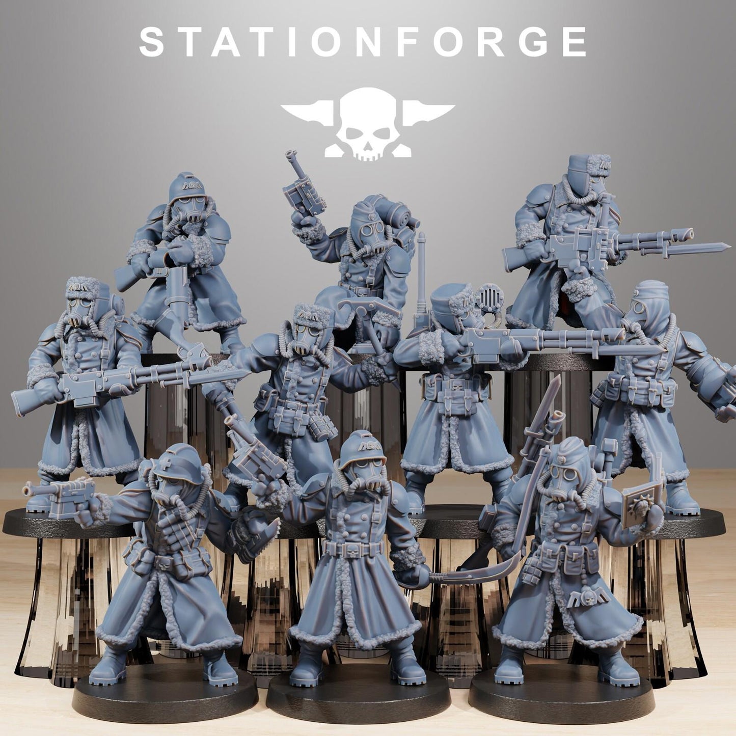 Imperial Soldiers Grim Guardx10 Death Division Frostwatch Korps 3D Printed Resin