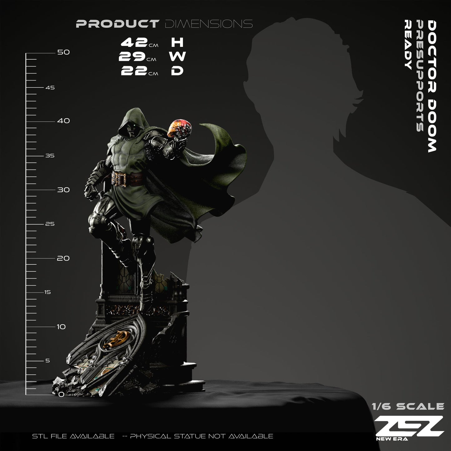 Dr Doom (ZEZ) - 3D Printed Fan Art Model Kit 1:6 Scale