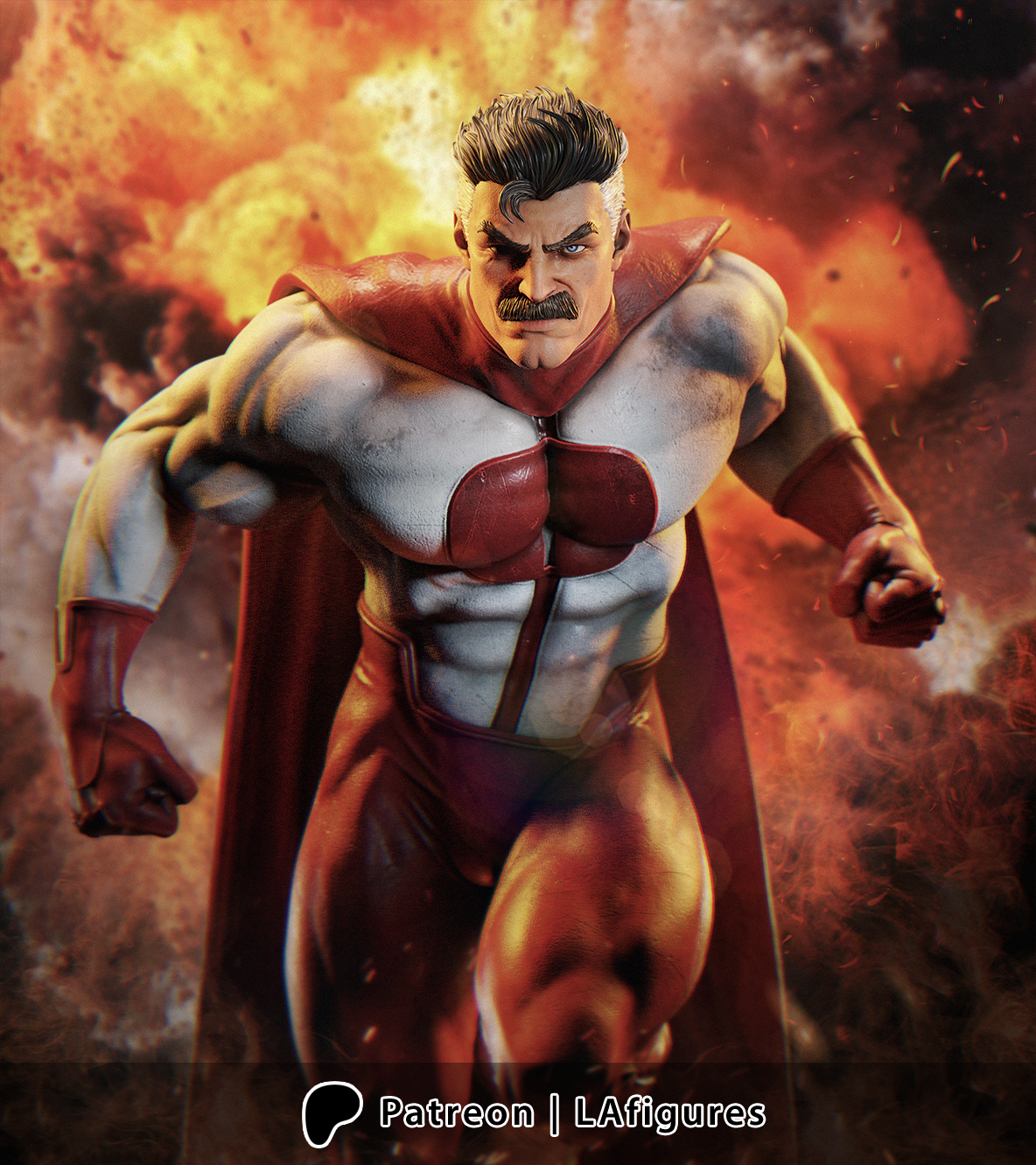 Omni-Man (Invincible) L.A.Figures 3D Printed 16K Unpainted Resin Model Kit 1:6