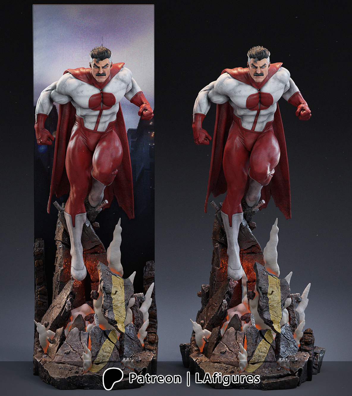 Omni-Man (Invincible) L.A.Figures 3D Printed 16K Unpainted Resin Model Kit 1:6