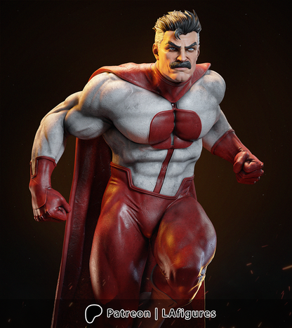 Omni-Man (Invincible) L.A.Figures 3D Printed 16K Unpainted Resin Model Kit 1:6
