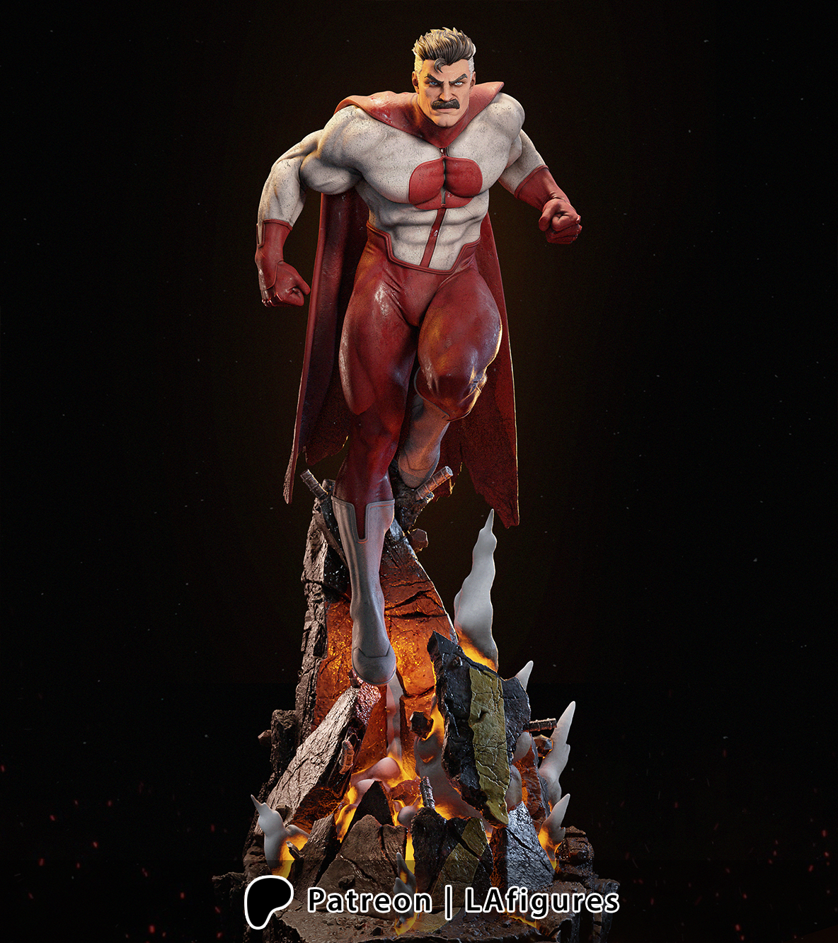 Omni-Man (Invincible) L.A.Figures 3D Printed 16K Unpainted Resin Model Kit 1:6