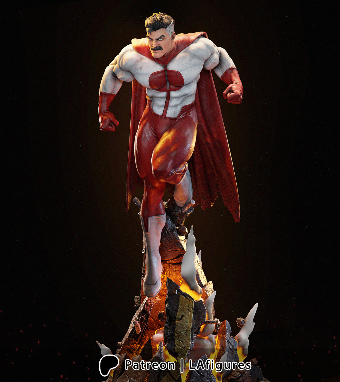 Omni-Man (Invincible) L.A.Figures 3D Printed 16K Unpainted Resin Model Kit 1:6