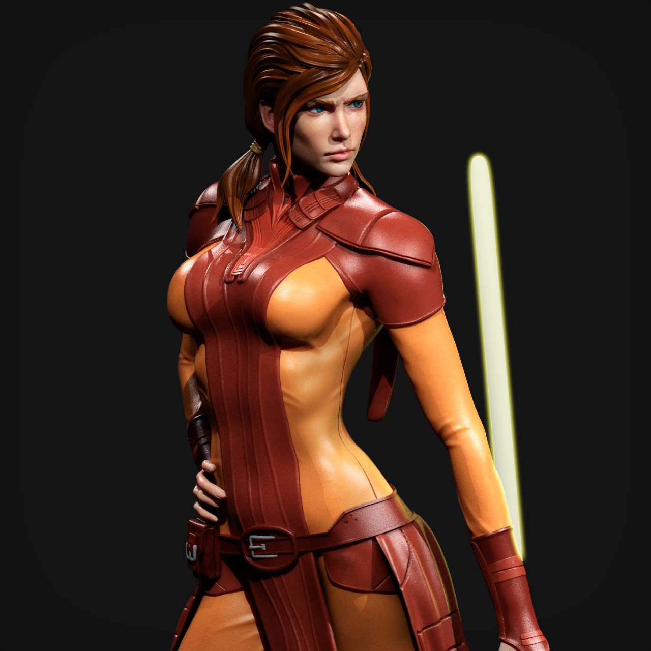 Bastila Shan CA3D 3D Printed 16K Unpainted Resin Statue 1:6 Scale (330 mm)