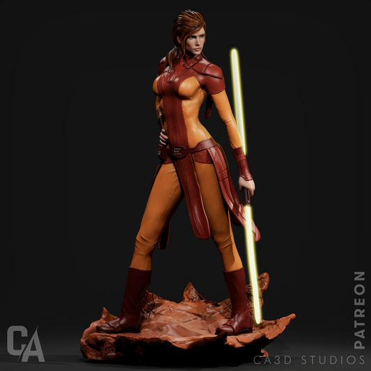 Bastila Shan CA3D 3D Printed 16K Unpainted Resin Statue 1:6 Scale (330 mm)