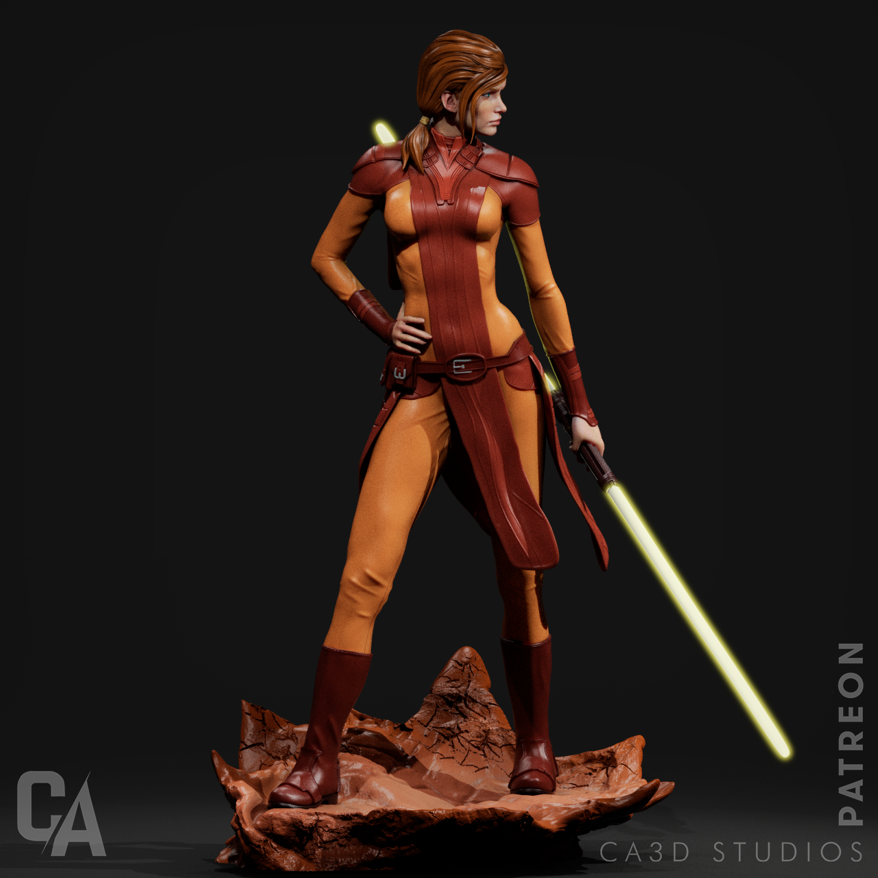 Bastila Shan CA3D 3D Printed 16K Unpainted Resin Statue 1:6 Scale (330 mm)
