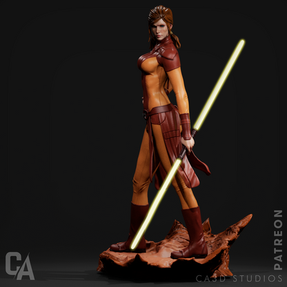 Bastila Shan CA3D 3D Printed 16K Unpainted Resin Statue 1:6 Scale (330 mm)